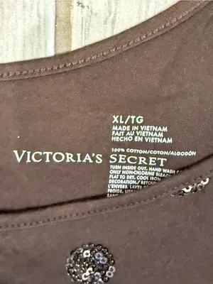 Victoria's Secret Brown Tank with Silver Polka Dots thumbnail 3