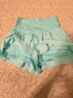 offline by aerie crossover flare shorts thumbnail 3