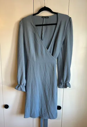 SheIn Blue Wrap Dress thumbnail 3