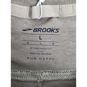 Brooks Distance Graphic Short Sleeve Shirt Heather‎ Oatmeal Run Happy. Size L thumbnail 8