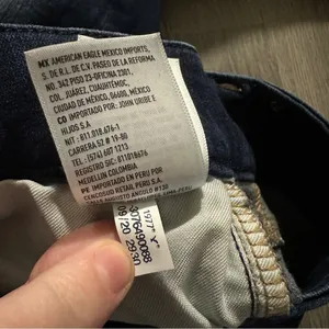 American Eagle Dark Wash Mid Rise Curvy Jegging Distressed Jeans Size‎ 4 Short thumbnail 10