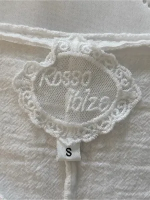 Rosso Ibiza White Sleeveless Button Front Cotton Gauze Top thumbnail 4