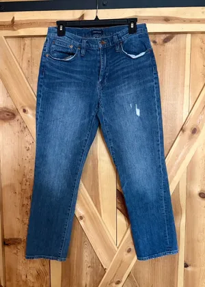 J.Crew Slim Broken In Boyfriend Jeans Distressed Light Blue Wash Denim Sz 27 thumbnail 1