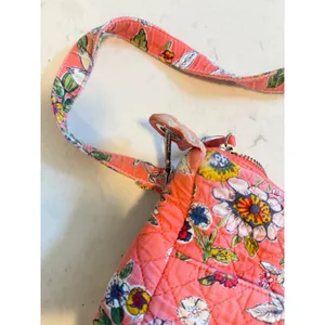 Vera Bradley Pink Floral Quilted Cotton Crossbody Bag Adjustable Strap Messenger thumbnail 9