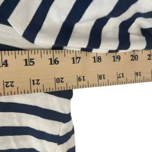 Sanctuary Women's Size Small Striped Navy Cottage Long Sleeve Lace Hem‎ Top thumbnail 8