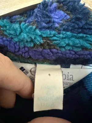 Vintage 90s Columbia Fleece Jacket Women’s XL Teal Purple Geometric Full Zip thumbnail 5