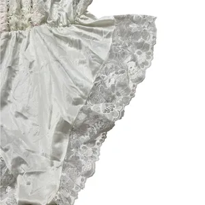 Vintage Tosca Teddy Lingerie White Nylon Pink Ruffle Lace Coquette Sexy Feminine thumbnail 4