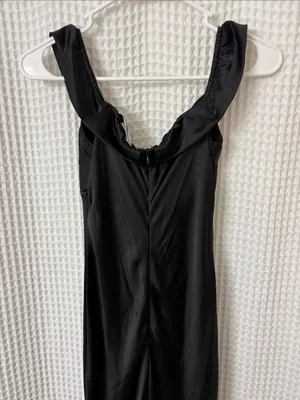 Princess Polly Black Satin Cutout Maxi Dress Women’s Size 4 thumbnail 7