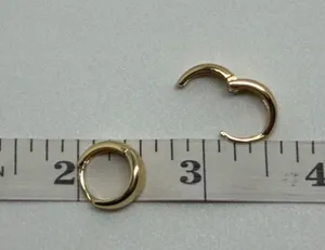 Dept Store 925 Sterling Silver Earrings 925 Sterling Silver with Yellow gold plated Huggies hoops earrings thumbnail 7