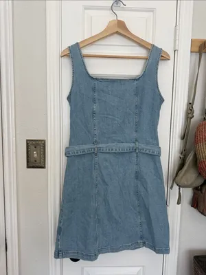 Reformation Harlowe denim button down mini dress thumbnail 10