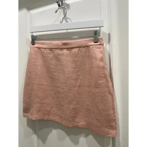 Backstage X Free People 100% Linen Blush Pink Mini Skirt Sz XS thumbnail 2