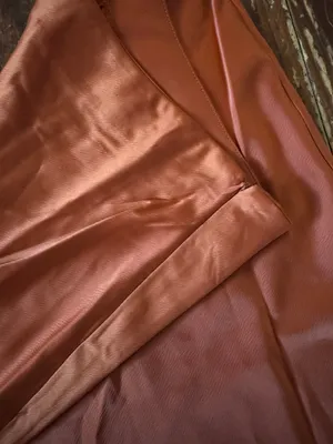 Satin Midi Skirt Brown Size XS thumbnail 4