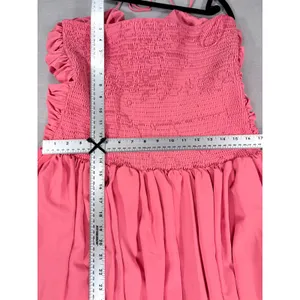 Lucy Paris Pink Ruched Bubble Hem Mini Dress Halter Detachable Flower XL thumbnail 8