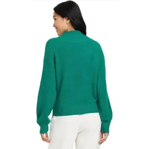A New Day Green Ciao Ciao Sequin Mock Neck Sweater XL Relaxed Long Sleeve thumbnail 3
