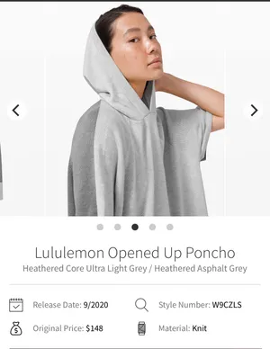 Lululemon Opened Up Poncho Sweater Grey with Dark Gray thumbnail 10