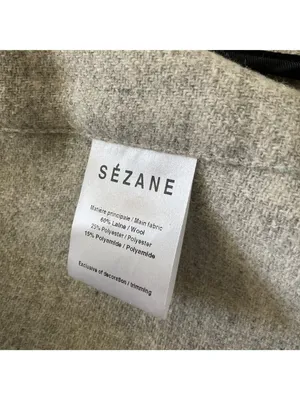 Sezane Jim wool grey long coat SZ38 US 6 OVERSIZE bust 42 thumbnail 4