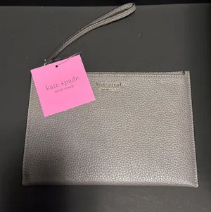 Kate Spade Gray Leather Wristlet thumbnail 1