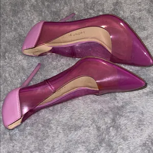 CHINESE LAUNDRY Darling Pink Purple Clear Vinyl Pointed Toe Stiletto Pumps Heels thumbnail 3
