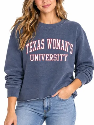 MV Sport Texas Woman’s University Sweatshirt S Blue Collegiate Crewneck thumbnail 1