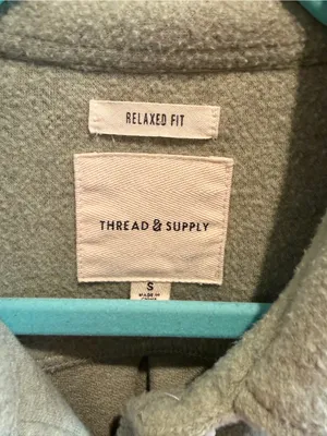 Thread & Supply Soft Sage Green Shacket Size S thumbnail 3