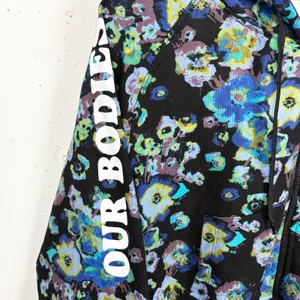 Ulla Johnson x Designers for Democracy Cotton Full Zip Hoodie Blue Floral Medium thumbnail 7
