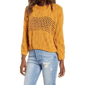 NWT Billabong Onward We Go Chenille Sweater Mustard L thumbnail 3