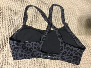 White Fox black cheetah sports bra thumbnail 2