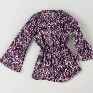 Show Me Your Mumu Womens Romper Red/Pink Snake‎ Print Boho Long bell Sleeve M thumbnail 4