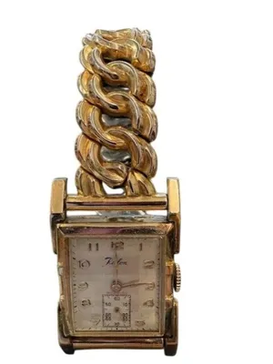 Vintage Rulon Gold-Tone Manual Wind Watch With Chunky‎ Chain Bracelet & Original thumbnail 3