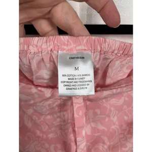 Crabtree&Evelyn Pink Floral Cotton&Bamboo Long Sleeve Pajama Set Sz.M thumbnail 3