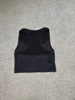 JoyLab Black Mesh Racerback Sports Bra thumbnail 3