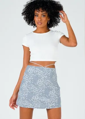 Princess Polly Flo Mini Skirt in Blue Size 0 New with tag thumbnail 1