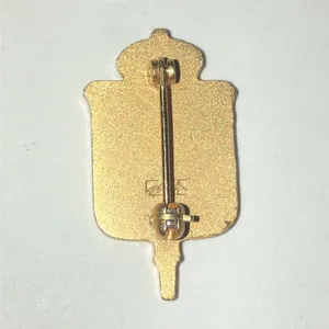 Sigma Delta Pi Coat of Arms Gold Tone Crest Pin thumbnail 4