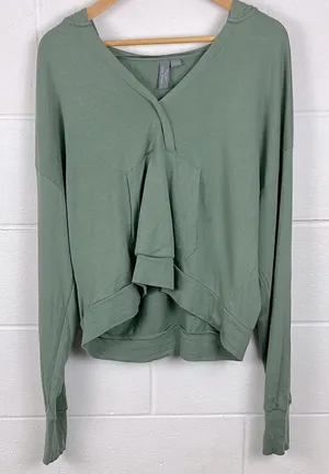 Sweaty Betty women’s after class relaxed fit salix green hooded sweatshirt SizeL thumbnail 1
