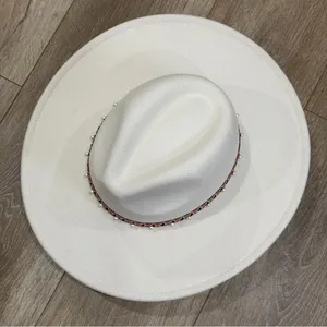 NWT Pearl Band Fedora Hat Boho One Size Boutique thumbnail 3