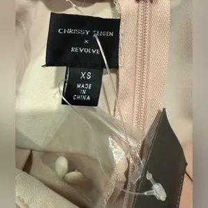 NWT REVOLVE x Chrissy Teigen‎ Micah Halter Open Back Jumpsuit in Nude Size XS thumbnail 6