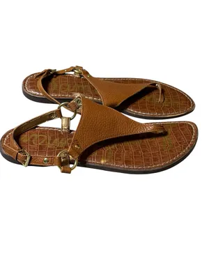 Sam Edelman Greta Brown Leather Thong Slingback Sandals Women's Size 9 thumbnail 5