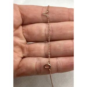 BS 925 "VOTE" Floating Letter 16''‎ - 18'' Necklace Rose Gold Plated Silver 1.8g thumbnail 5