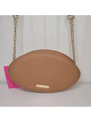 $98 NWOT Brown Betsey Johnson Football kitsch Crossbody Bag thumbnail 3