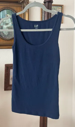 Gap Navy Blue Scoop Neck Tank  thumbnail 1