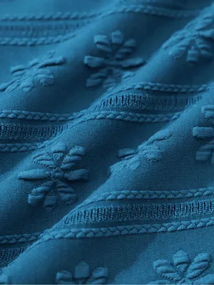 Berlook Blue Jacquard Ruched Underwire Bikini Top & high cut Bottom thumbnail 6