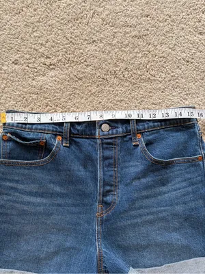 Levis Premium Denim Shorts blue Wedgie fit rolled Cuff Jean summer shorts sz 30 thumbnail 12