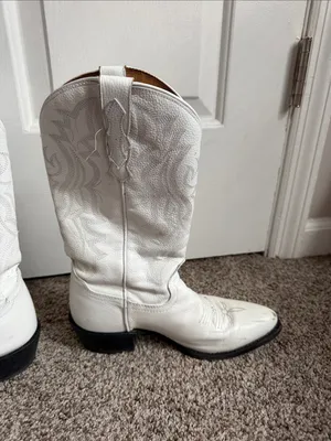 Shyanne White Leather Western Cowboy Boots thumbnail 6