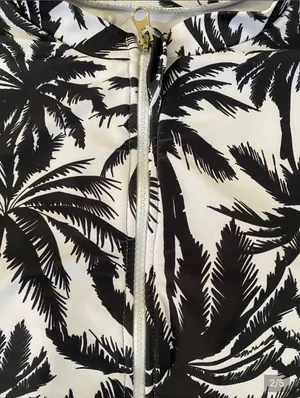 Size small palm tree one piece swimsuit Black thumbnail 3