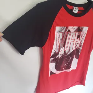Take That Wifey Graphic Raglan Womens Tshirt Sz M Y2K Grunge Concert Street Red thumbnail 6
