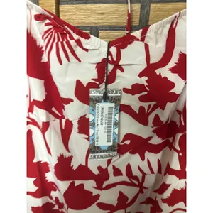 Boohoo White‎ And Red Floral Maxi Dress Size 10 thumbnail 3