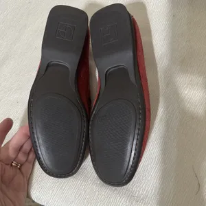 Cole Haan Red suede shoes Flats Loafers womens sz 5.5 M Comfort Slip On thumbnail 5