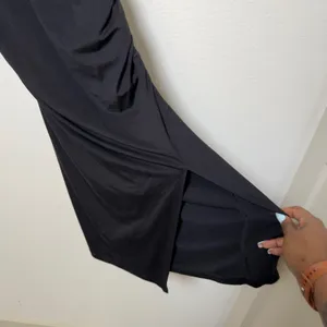 Anthropologie Beyond‎ Yoga Women Fit the Mood Midi Dress XS Black Ruched Tank thumbnail 9