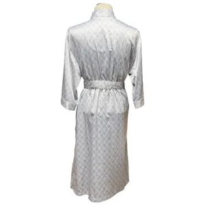 Cabernet by Sleep Sense Satin Wrap Robe Silver Gray White Medium thumbnail 4