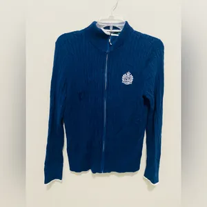 Ralph Lauren Navy and White Knit Top thumbnail 2